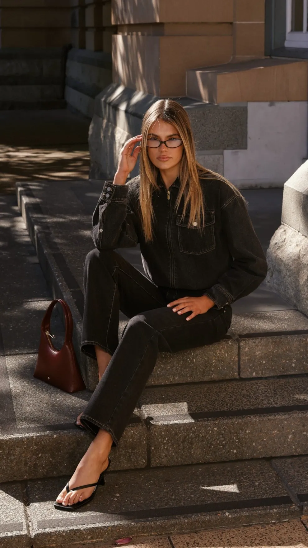 Abrand Denim Bomber Cara - Washed Black