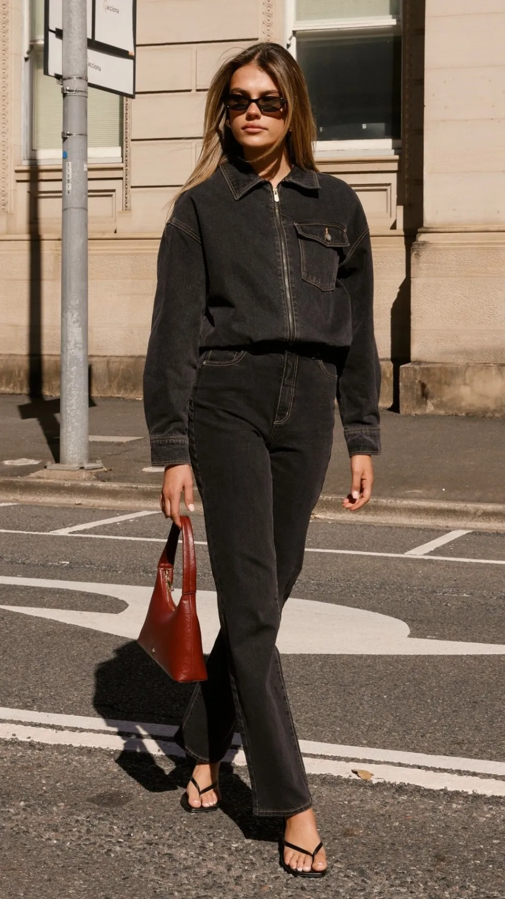 Abrand Denim Bomber Cara - Washed Black