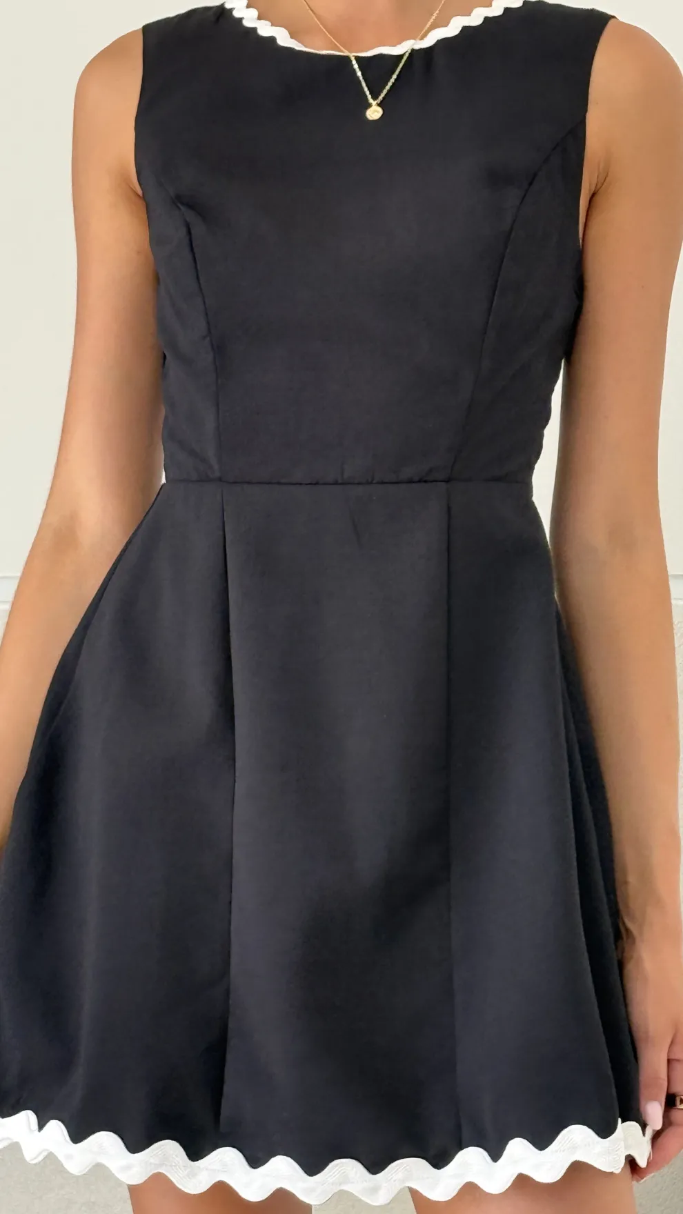 Aceline Mini Dress - Black/White