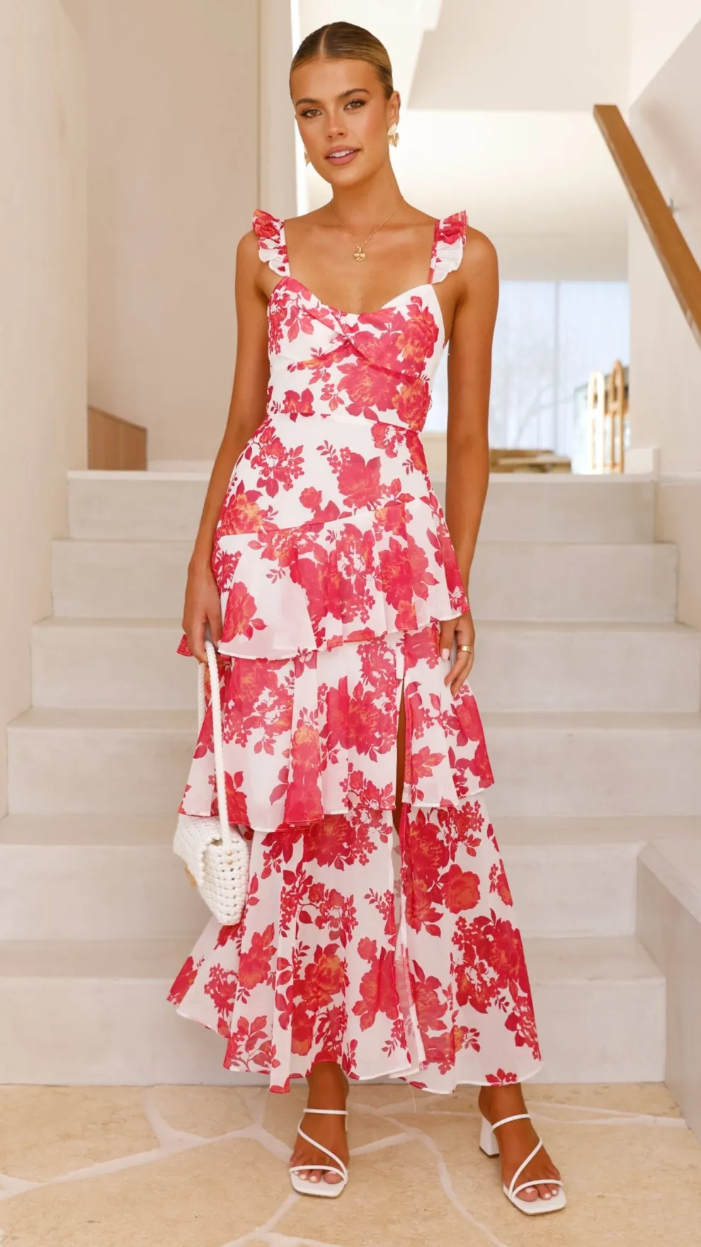 Achelle Maxi Dress - Red Floral