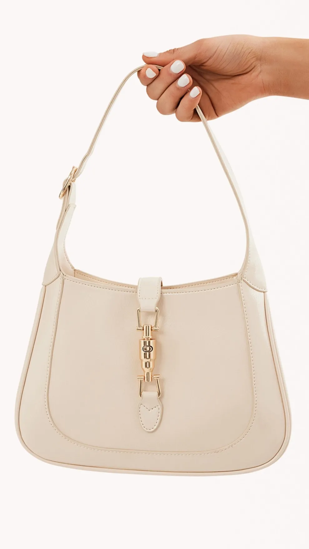 Alix Shoulder Bag - Chalk Crinkle Patent