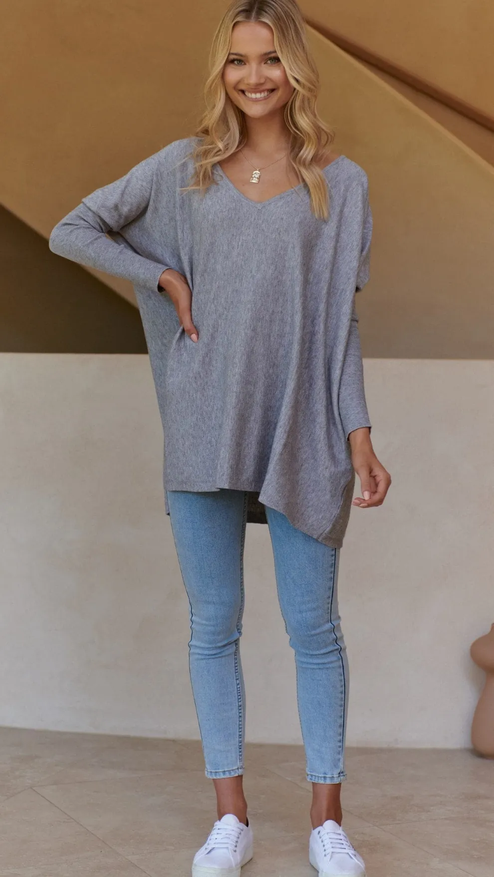 Amalia Knit Top - Grey