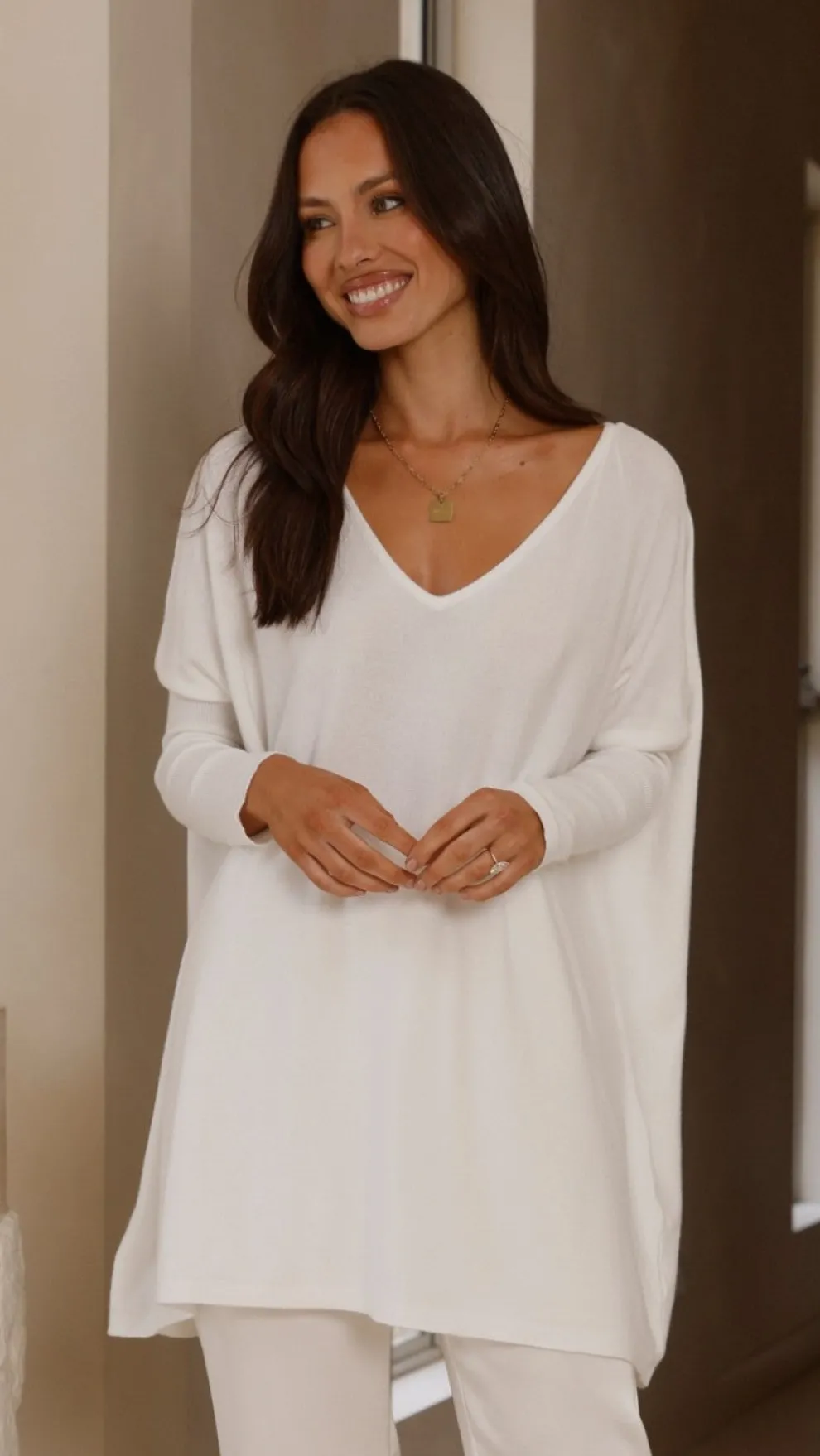 Amalia Knit Top - White