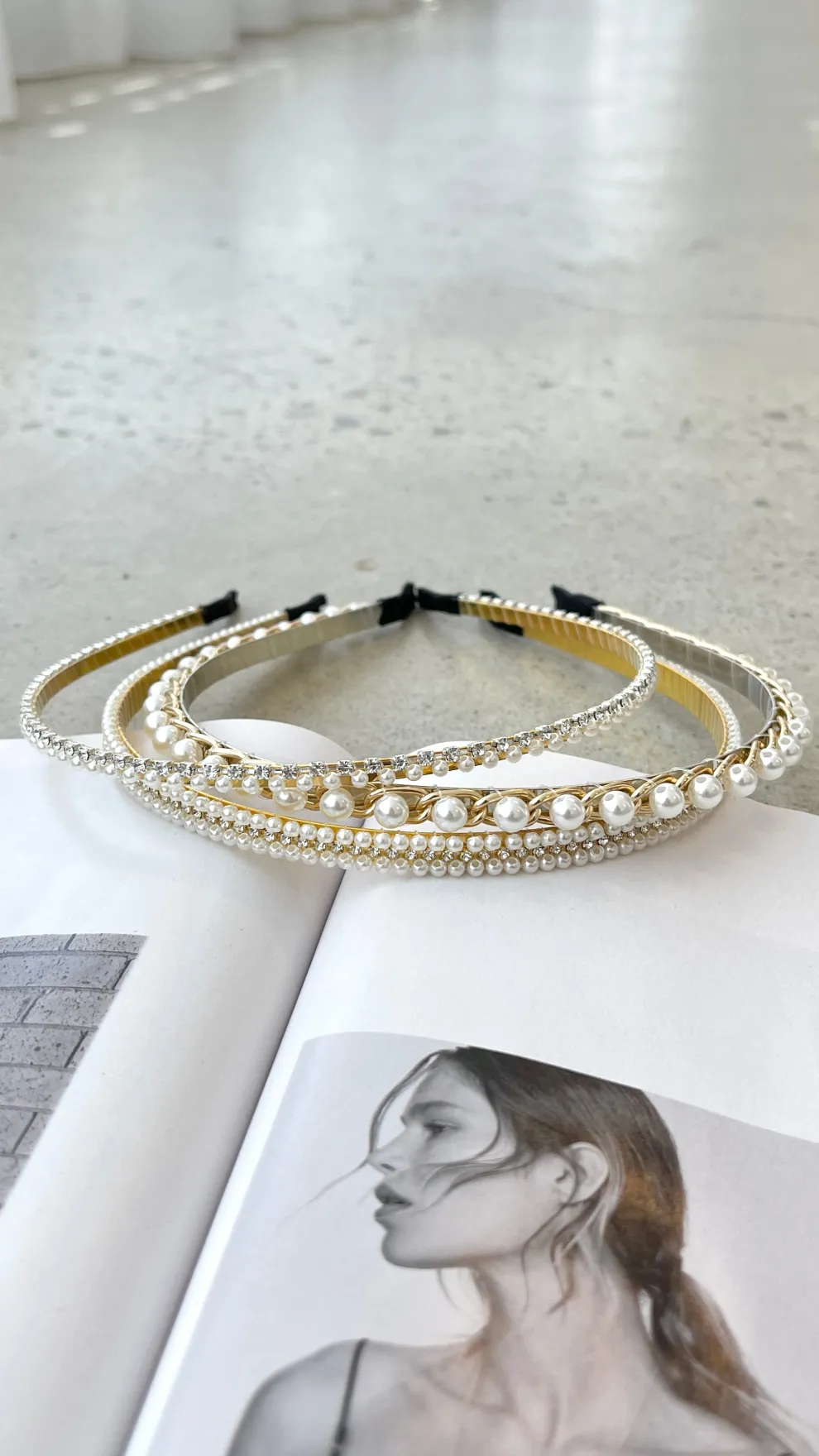 Andrea Headband Set - Pearl