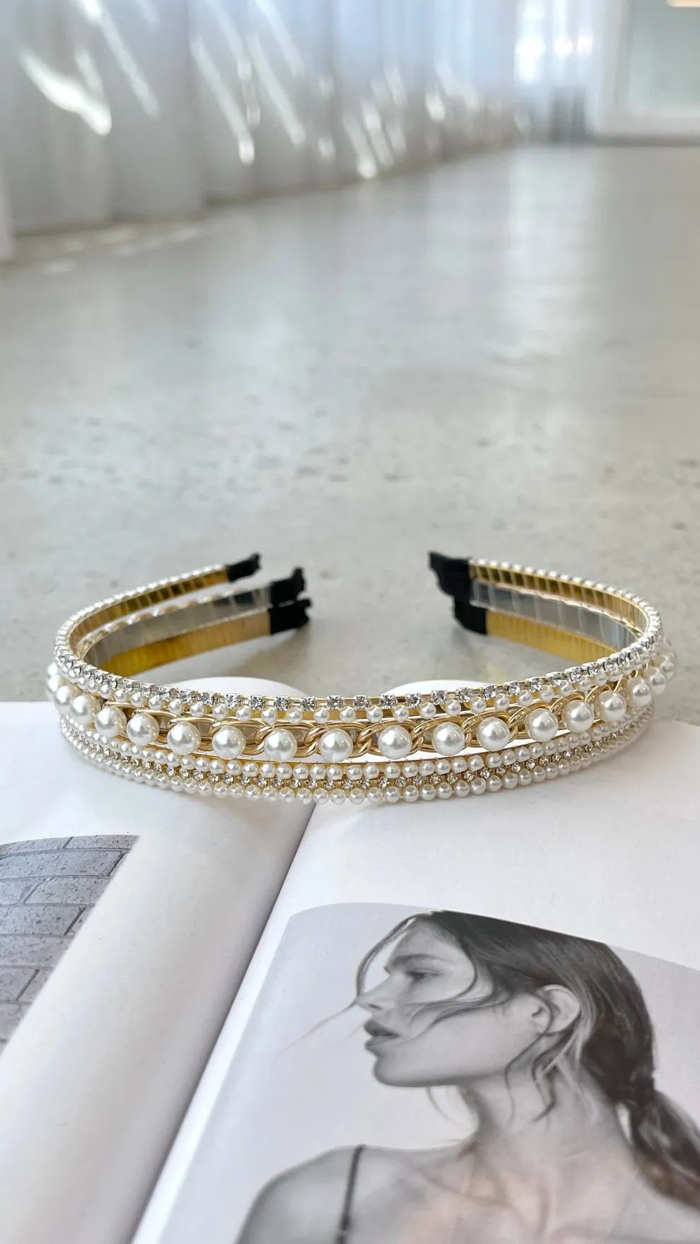 Andrea Headband Set - Pearl