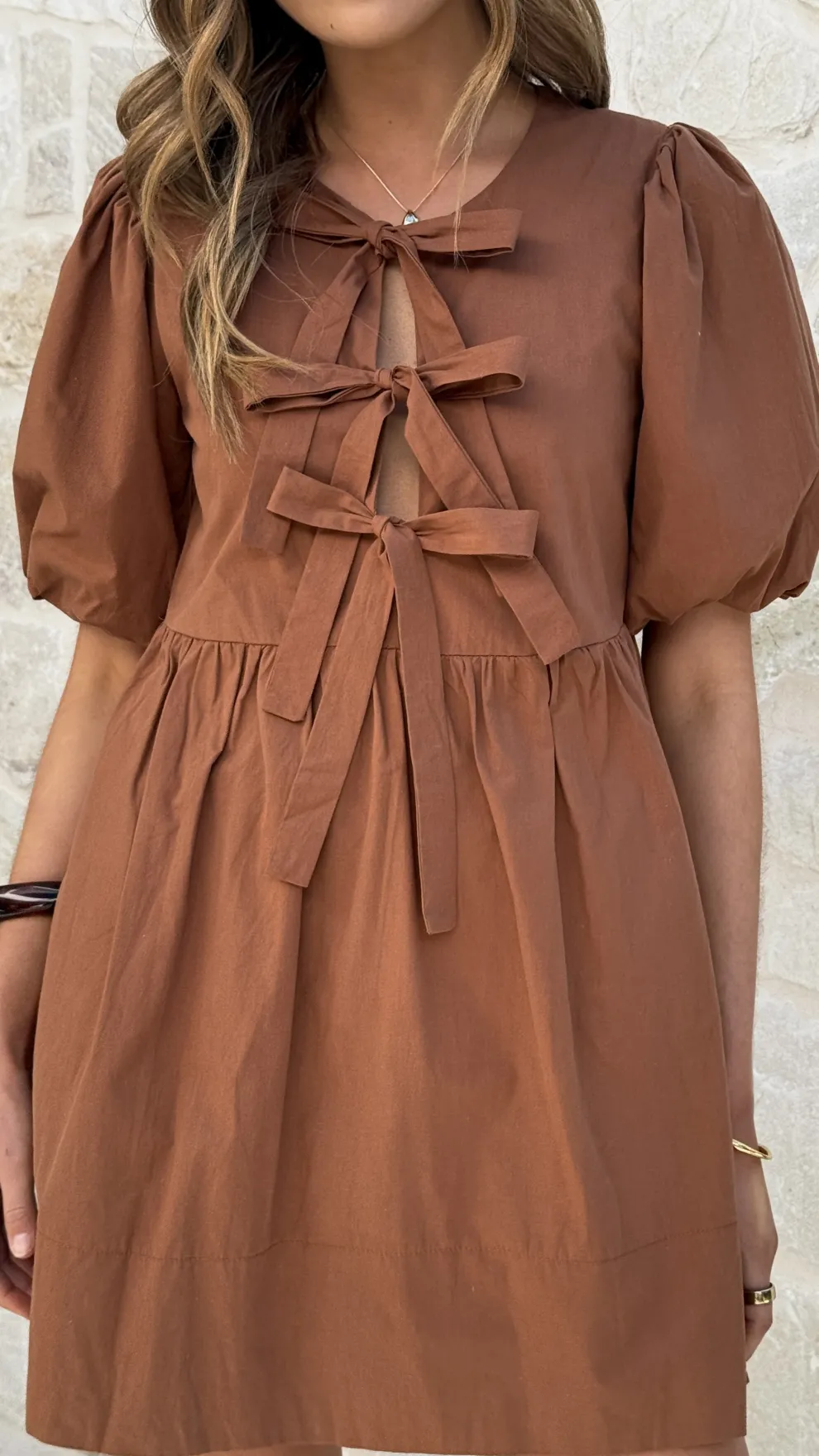 Arana Mini Dress - Chocolate