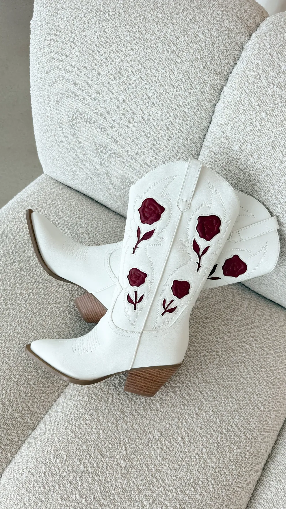 Arden Boots - White-Garnet