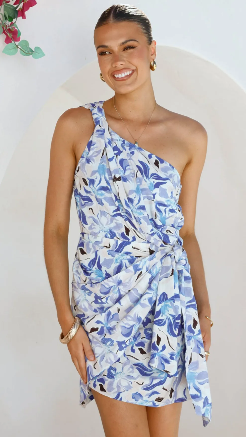 Ariana Mini Dress - Blue/White Print