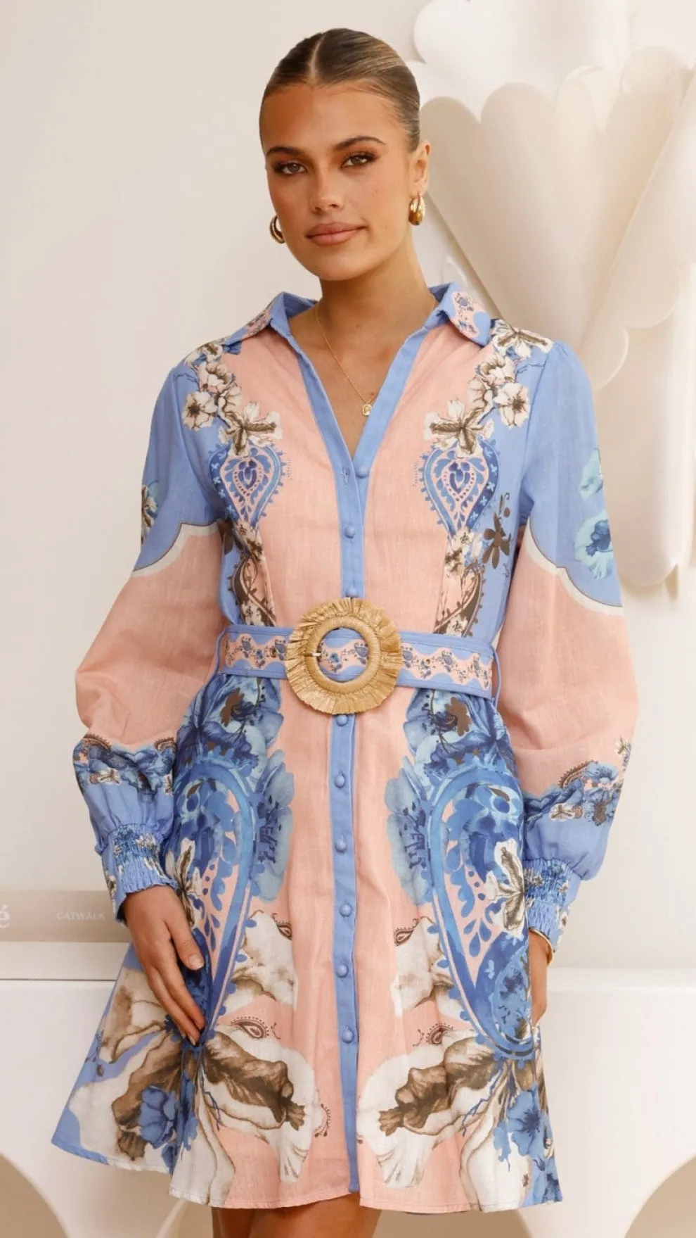 Atiah Mini Dress - Willow Blue