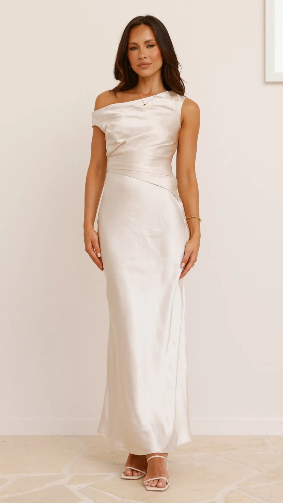 Auria Off Shoulder Maxi Dress - Champagne