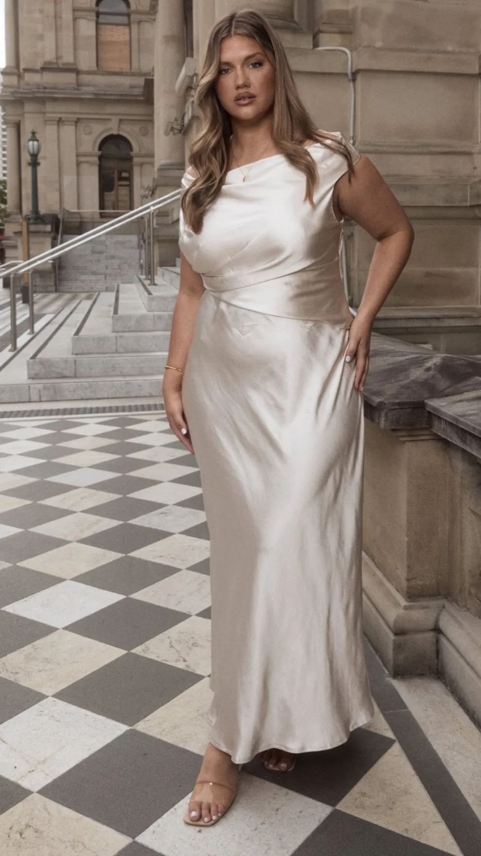 Auria Off Shoulder Maxi Dress - Champagne