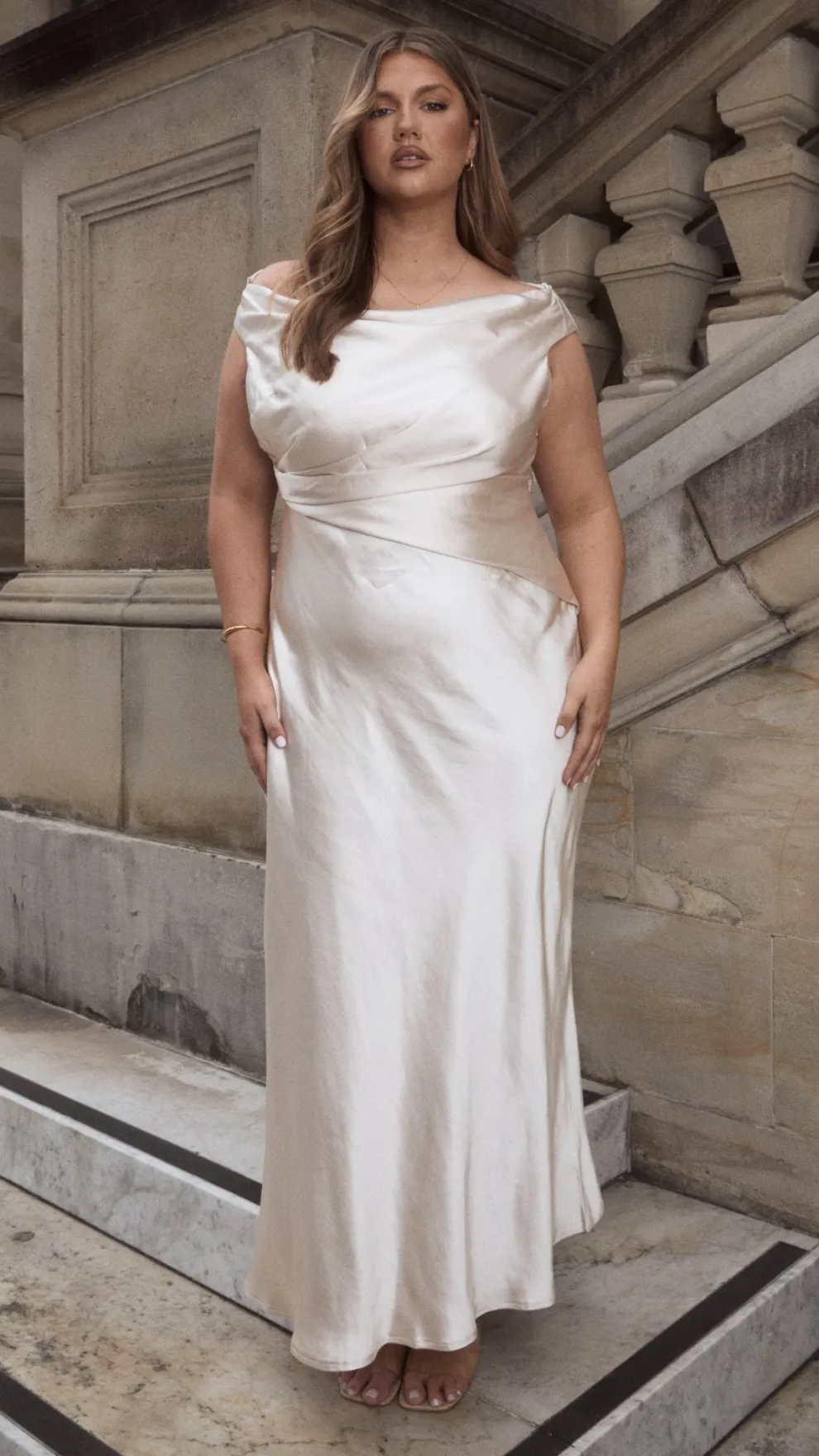 Auria Off Shoulder Maxi Dress - Champagne