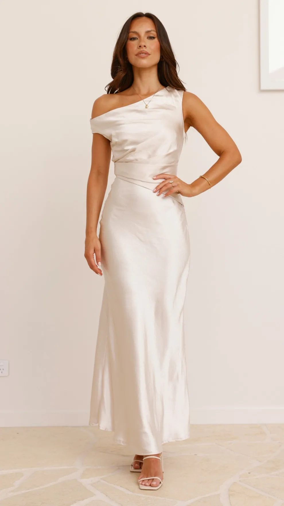 Auria Off Shoulder Maxi Dress - Champagne