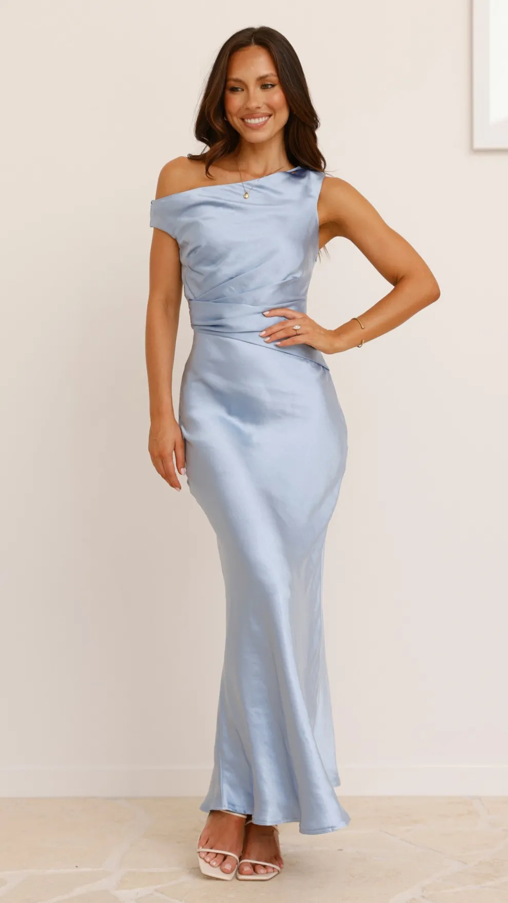 Auria Off Shoulder Maxi Dress - Blue