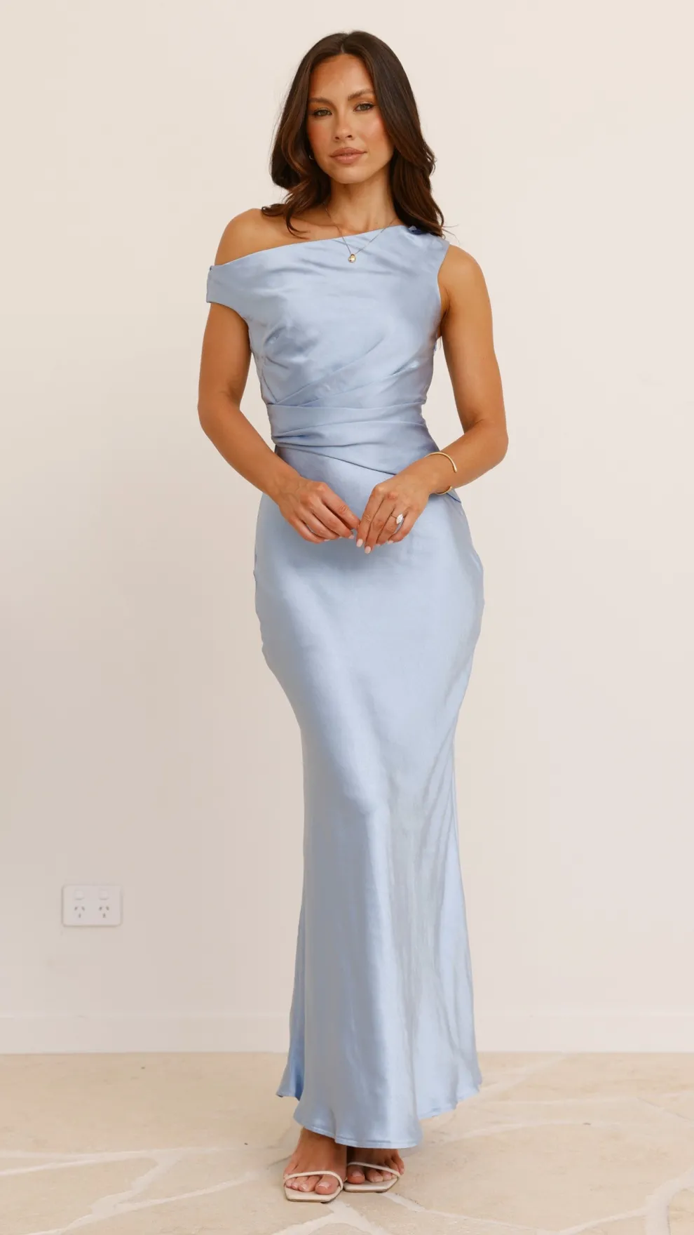 Auria Off Shoulder Maxi Dress - Blue