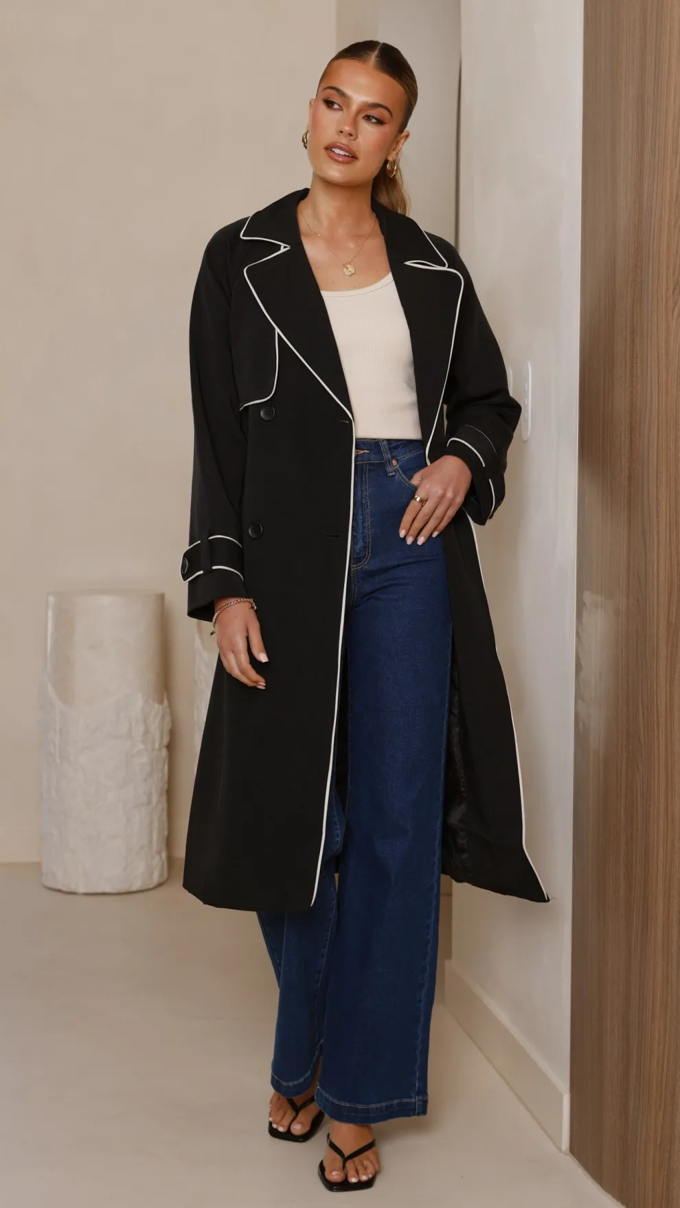 Blanca Trench Coat - Black