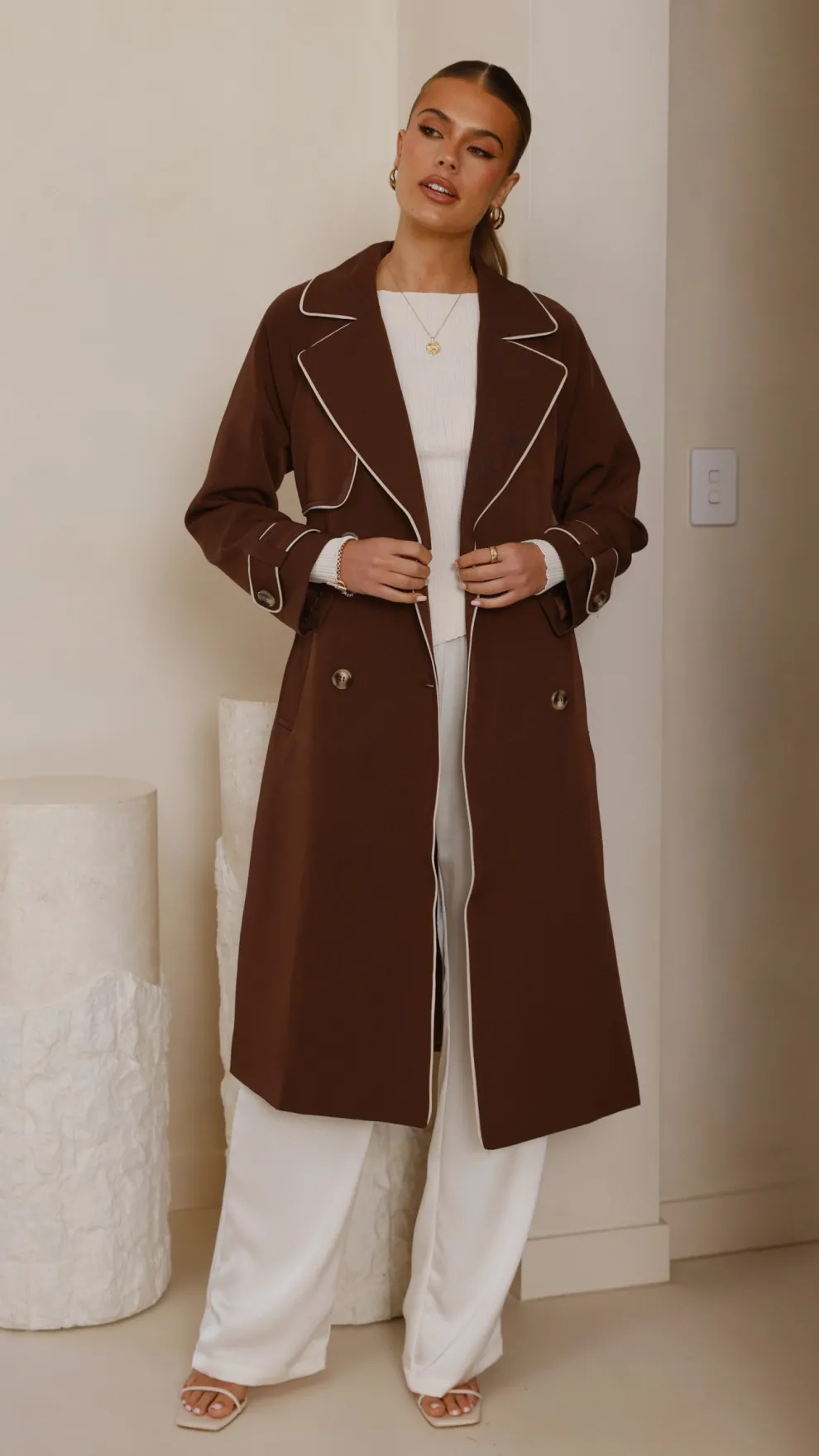 Blanca Trench Coat - Espresso