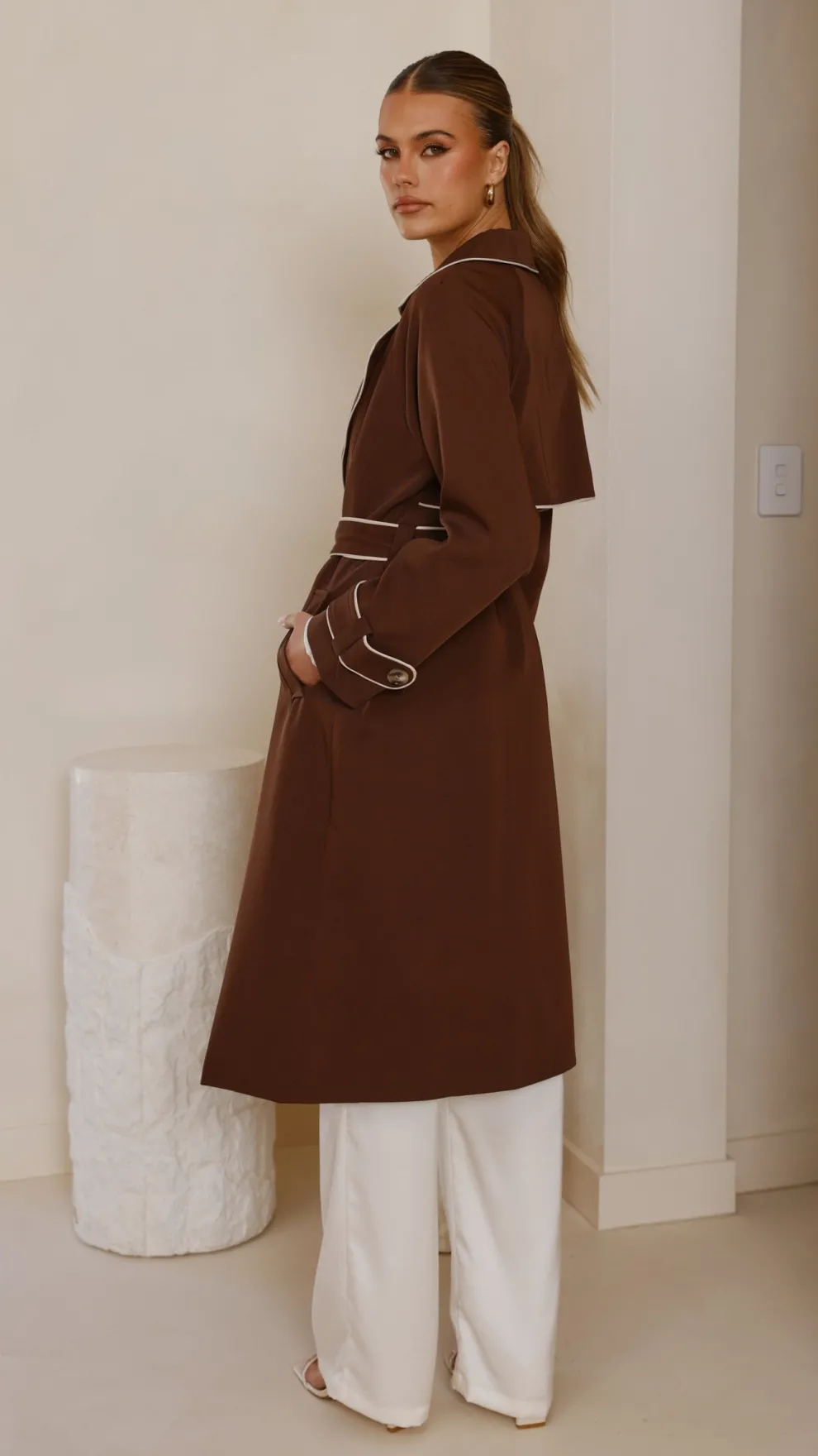 Blanca Trench Coat - Espresso