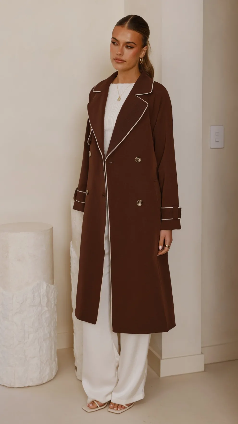 Blanca Trench Coat - Espresso
