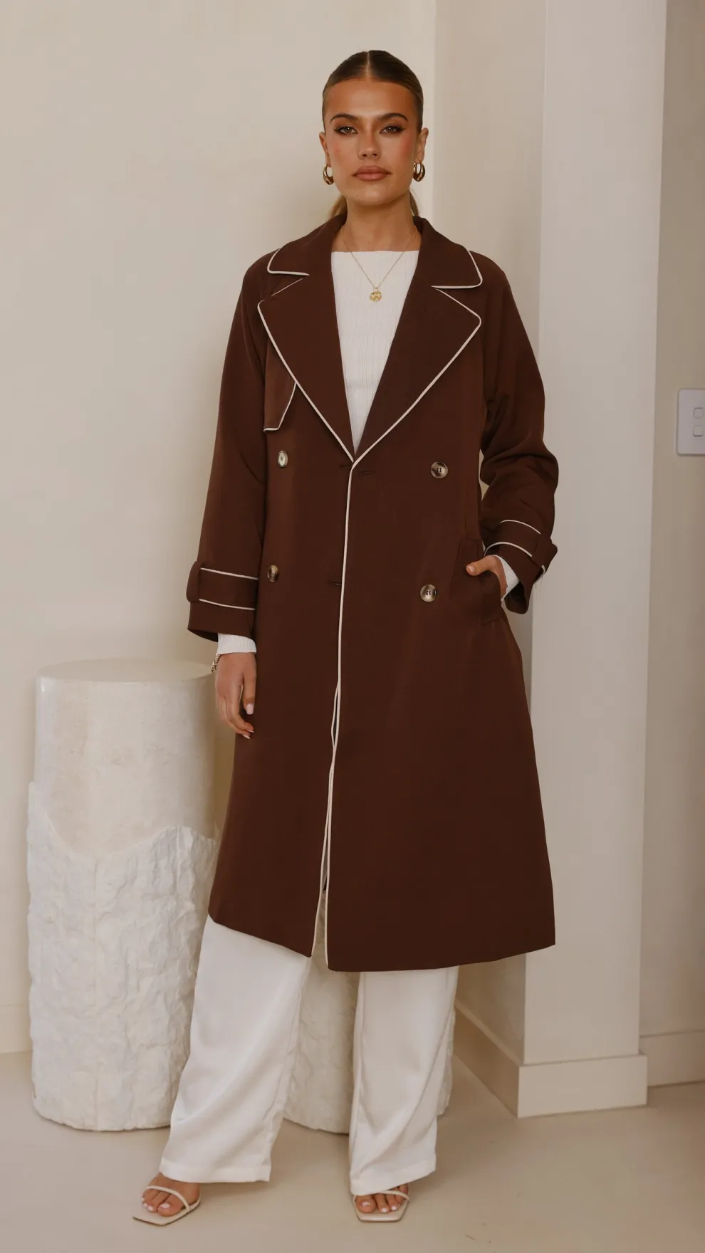 Blanca Trench Coat - Espresso
