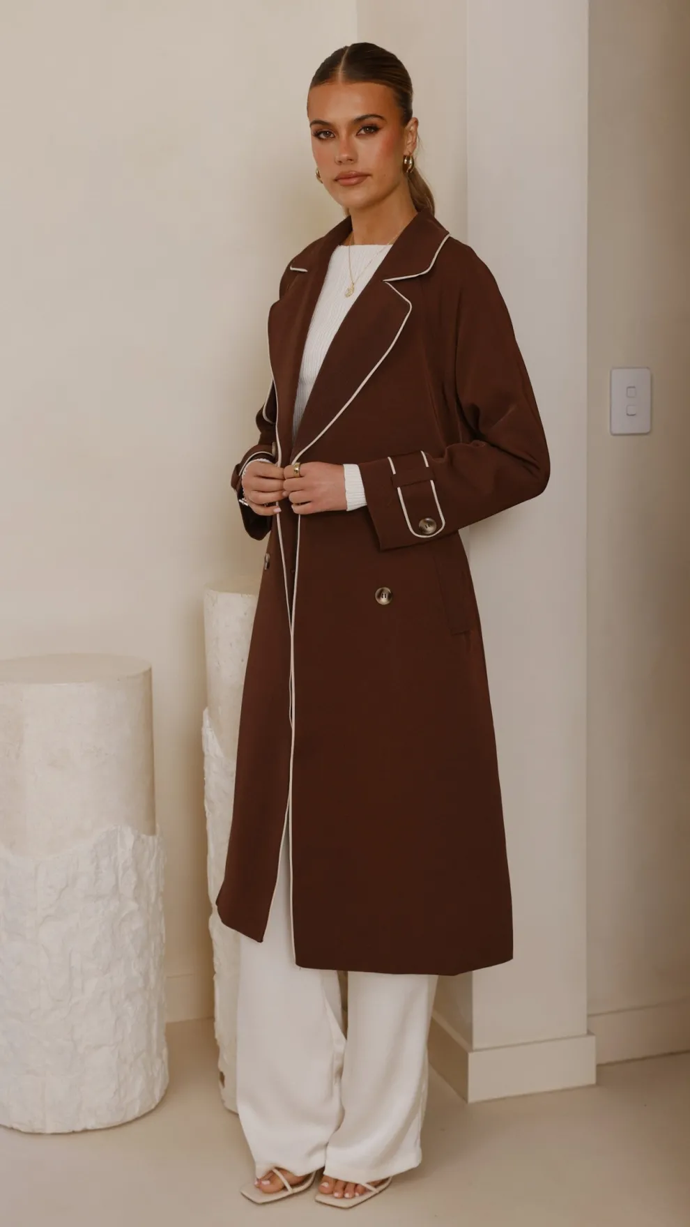 Blanca Trench Coat - Espresso
