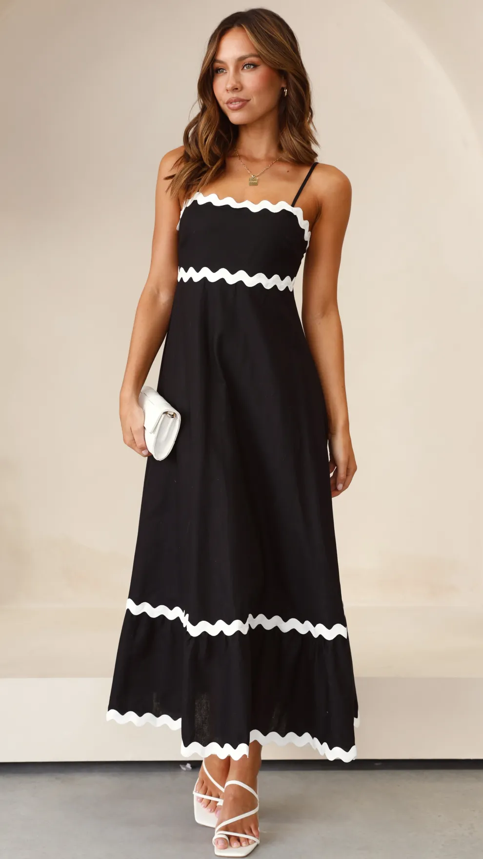 Brodey Midi Dress - Black / White