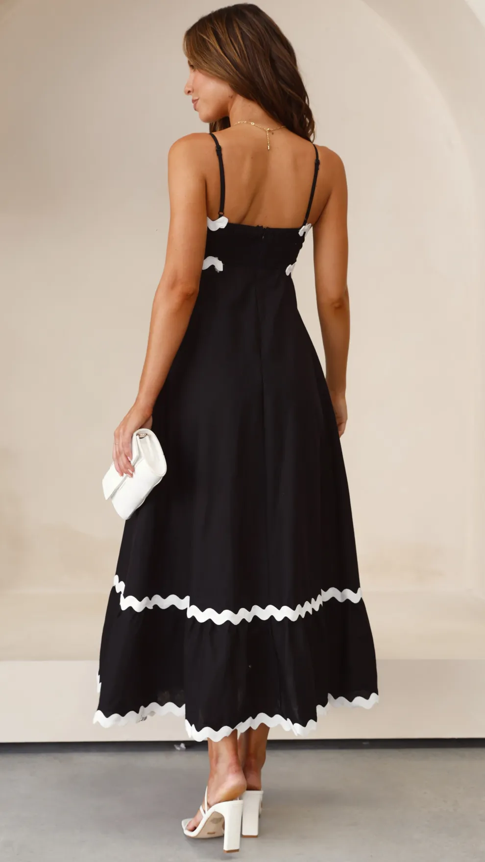 Brodey Midi Dress - Black / White