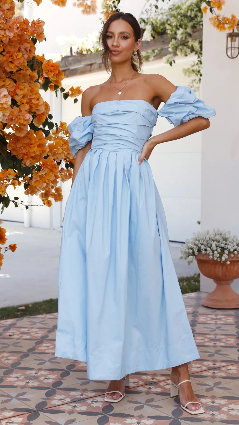 Caelius Midi Dress - Light Blue
