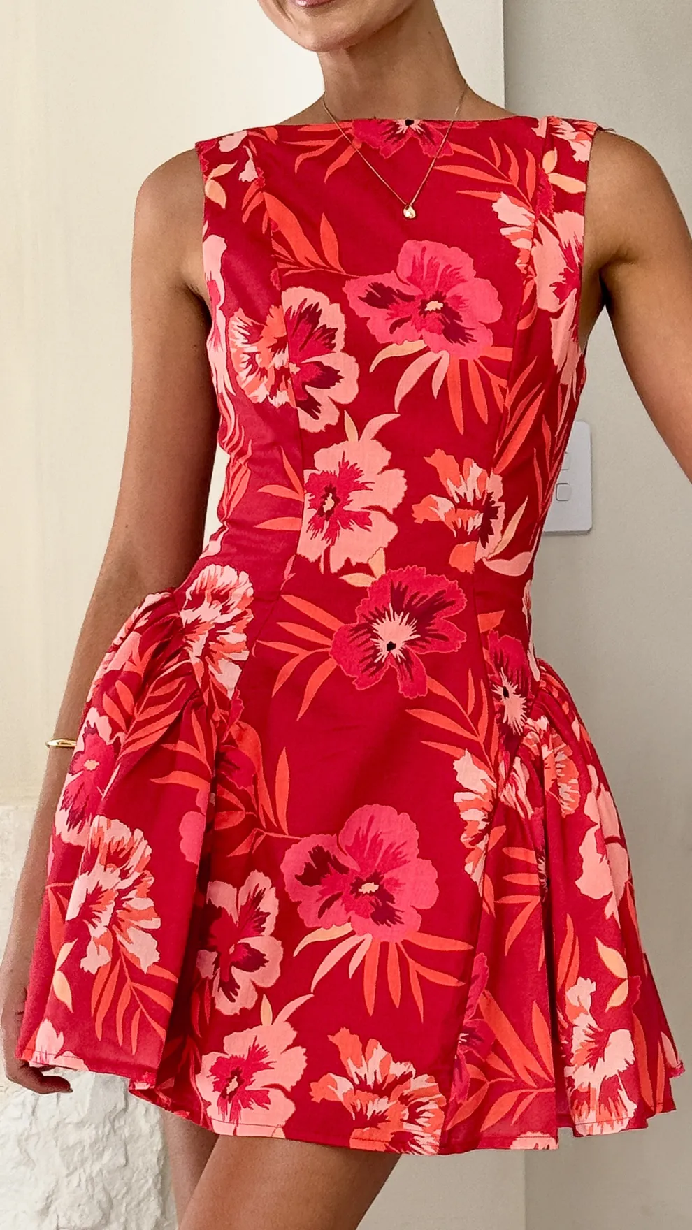 Canika Mini Dress - Red Floral