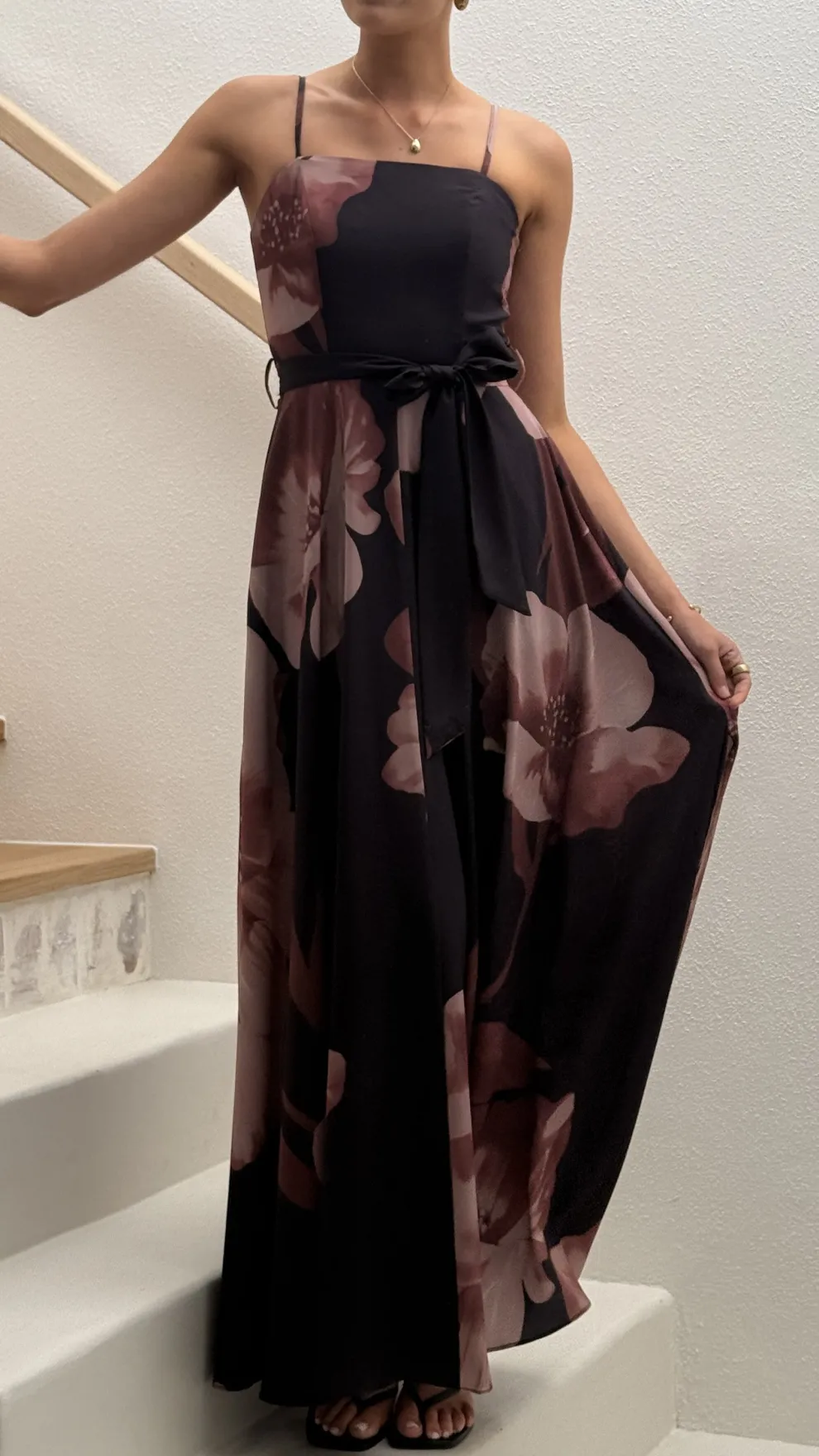 Carson Maxi Dress - Black/Wine Floral