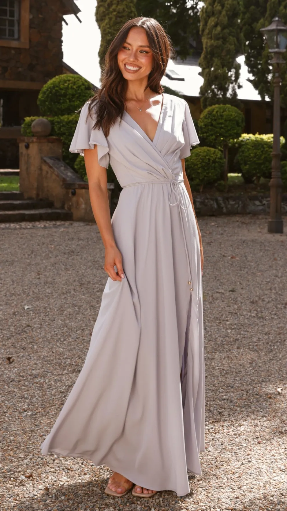 Charlize Maxi Dress - Silver