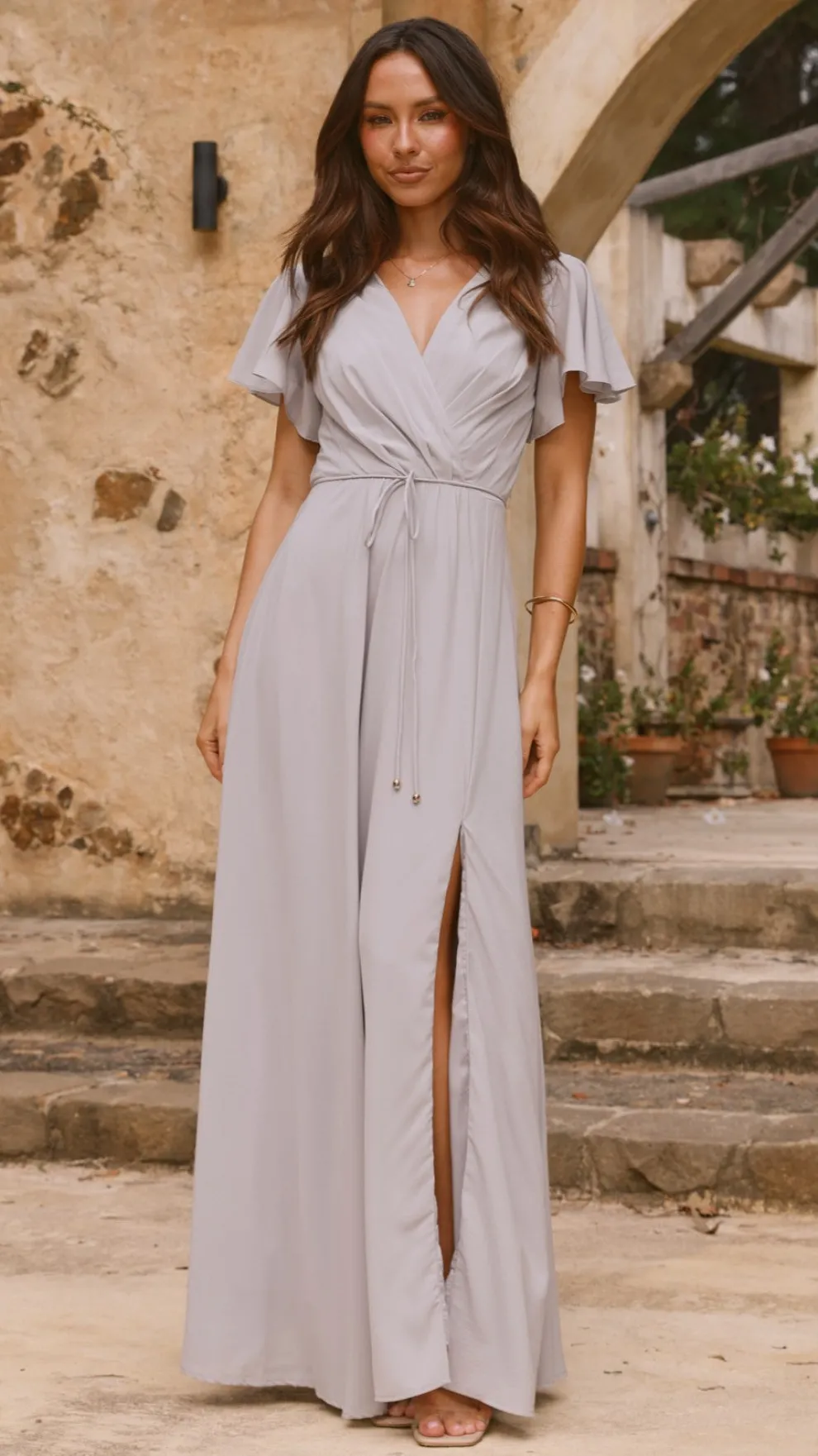 Charlize Maxi Dress - Silver
