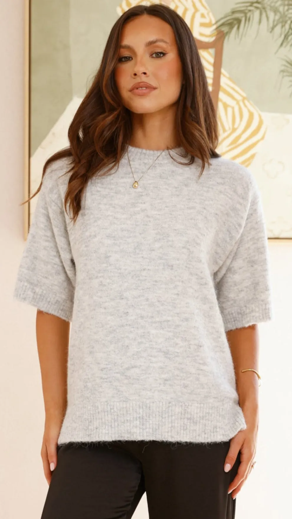 Chelsea Knit Tee - Grey