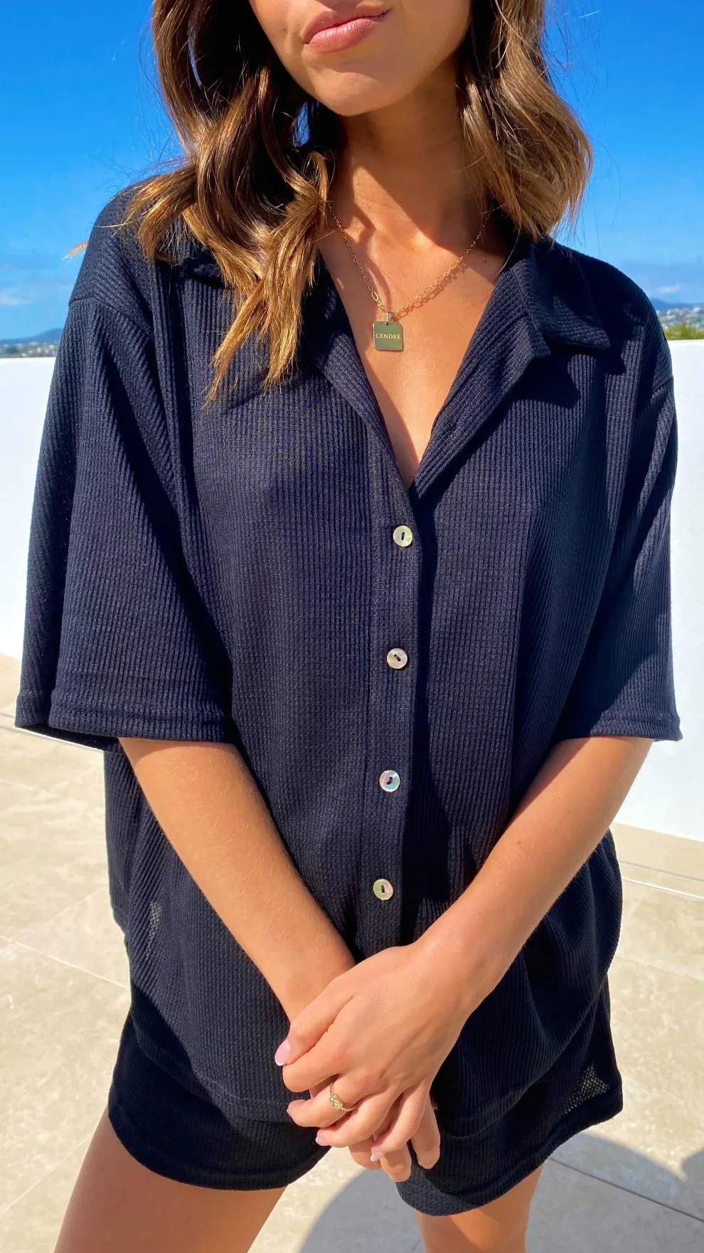 Chloe Top and Shorts Set - Black