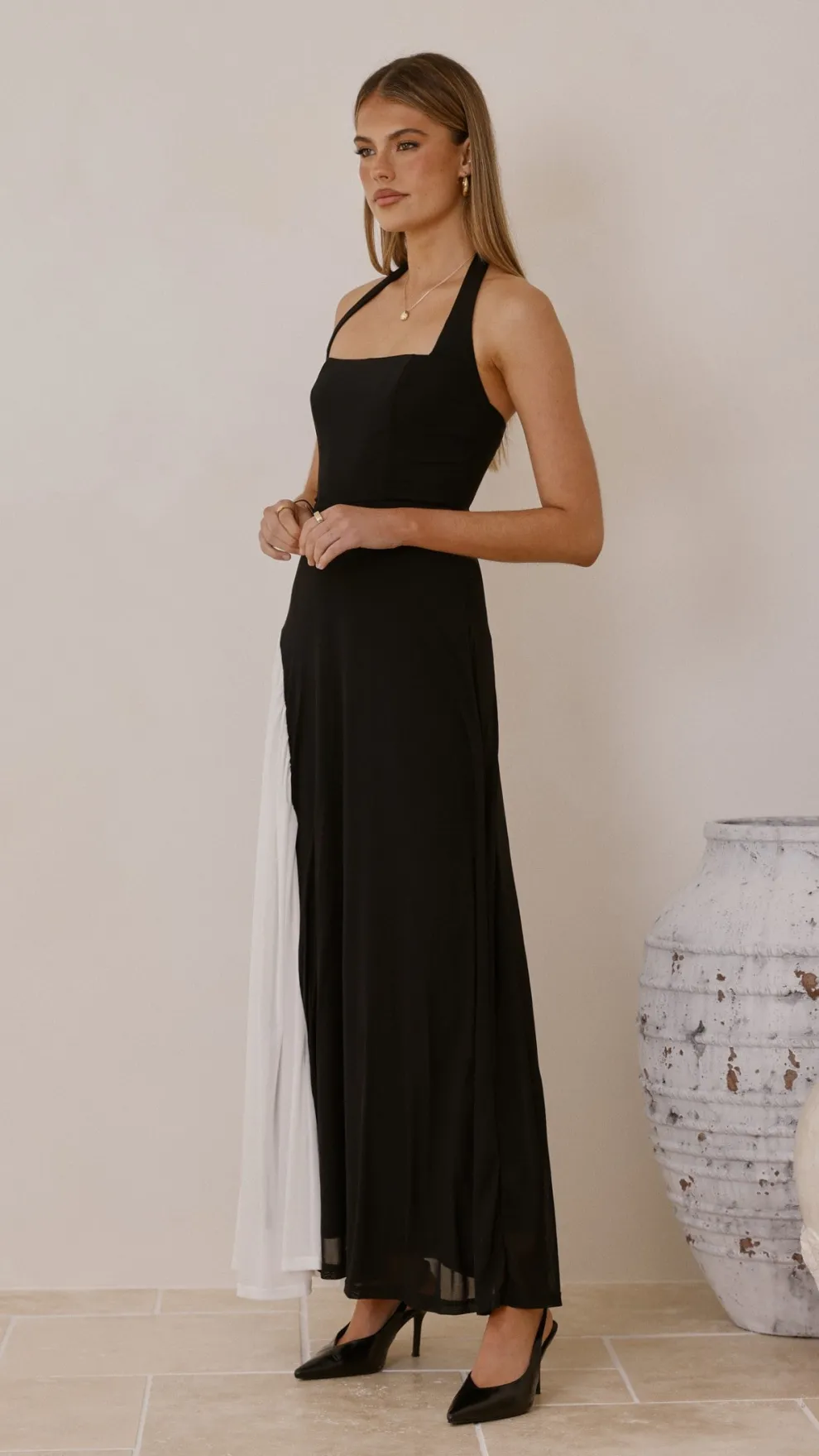 Cia Maxi Dress - Black/White