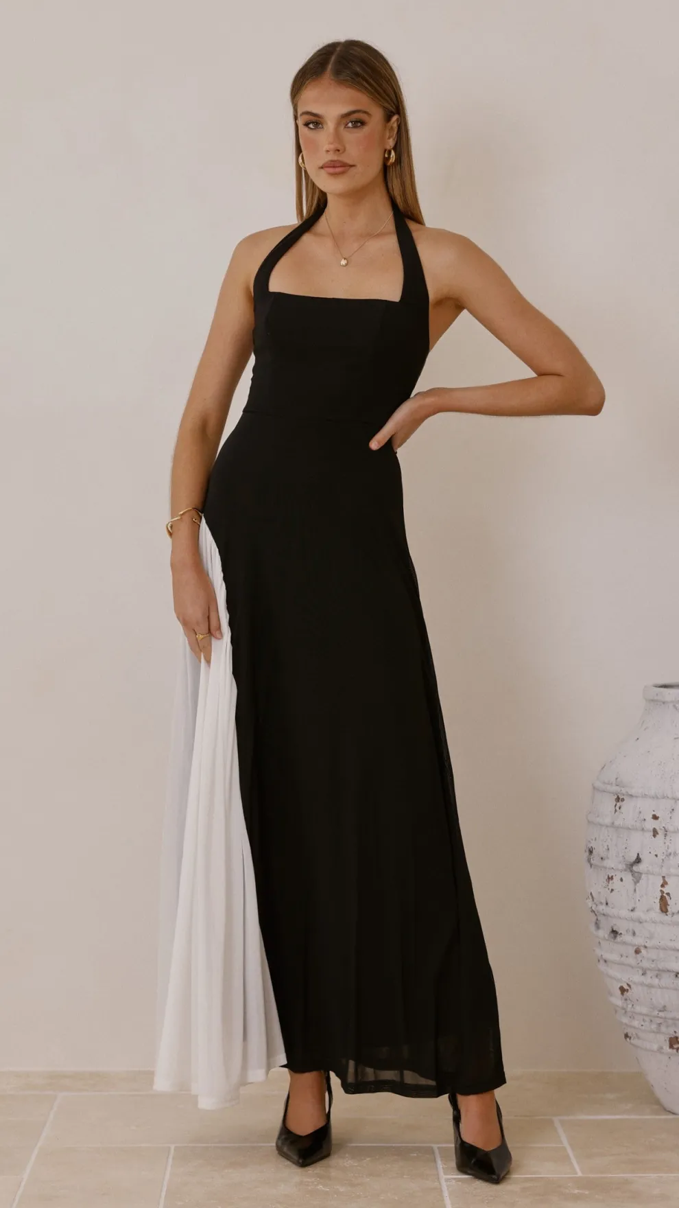 Cia Maxi Dress - Black/White