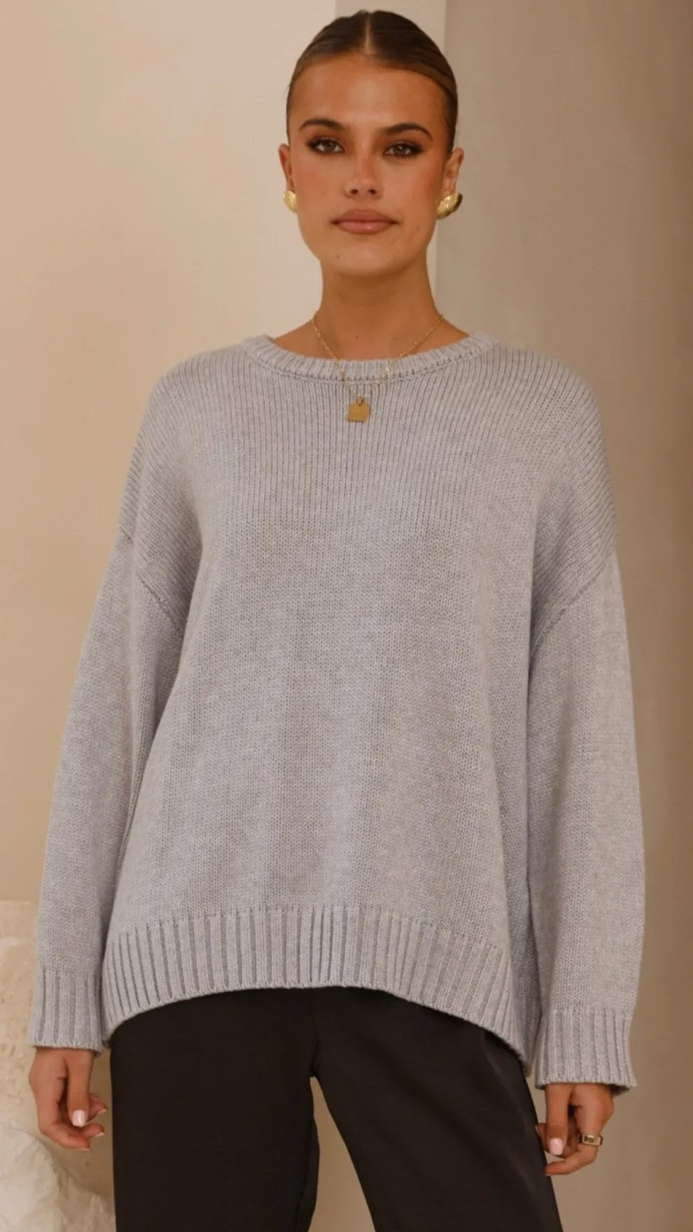 Dara Knitted Sweater - Grey