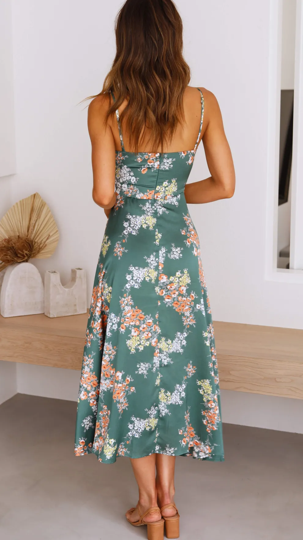 Dreamers Midi Dress - Green Floral