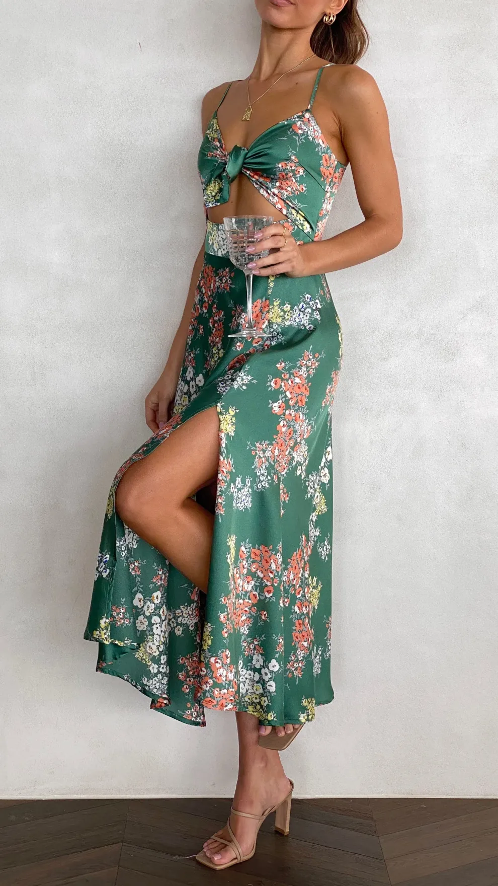 Dreamers Midi Dress - Green Floral