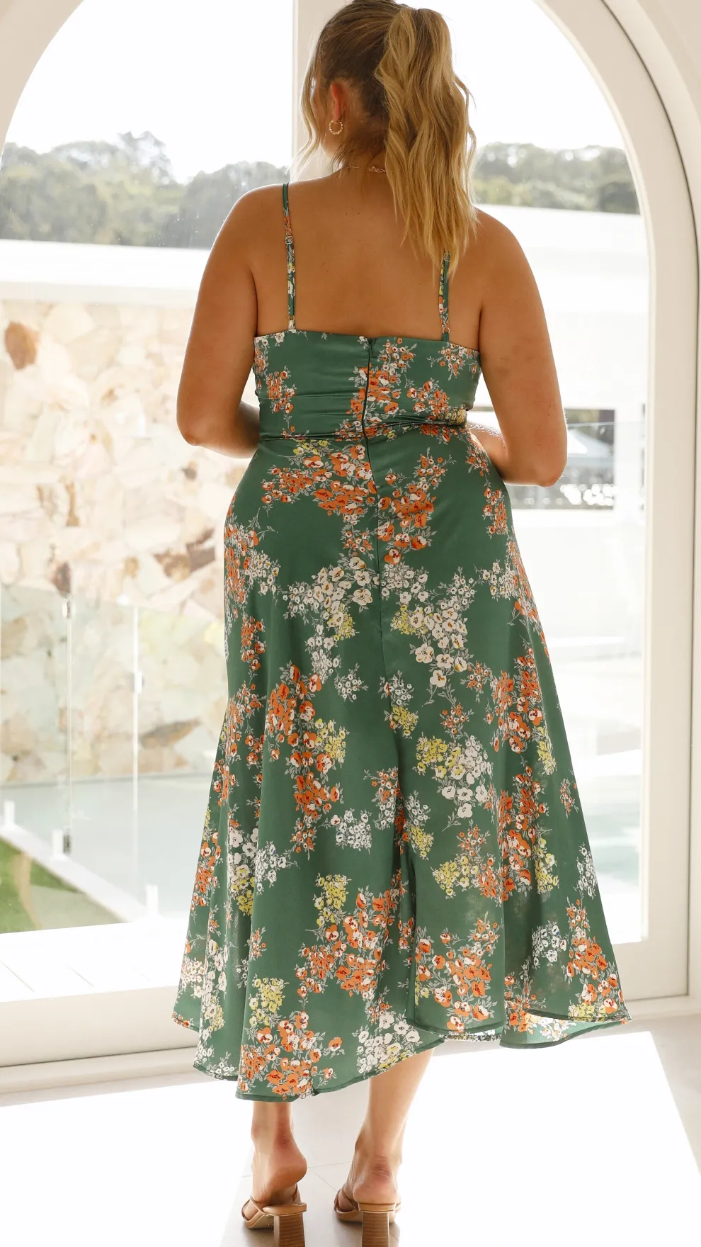 Dreamers Midi Dress - Green Floral