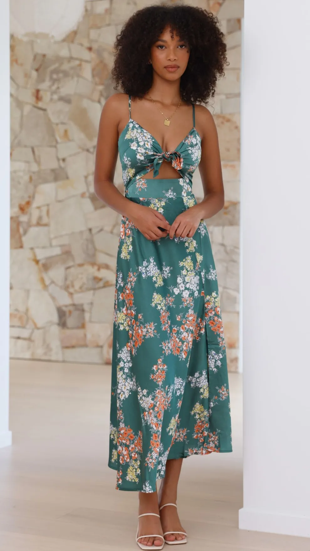Dreamers Midi Dress - Green Floral