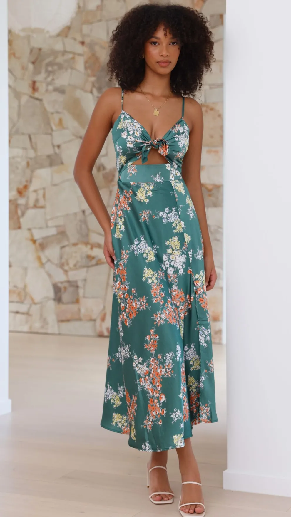 Dreamers Midi Dress - Green Floral
