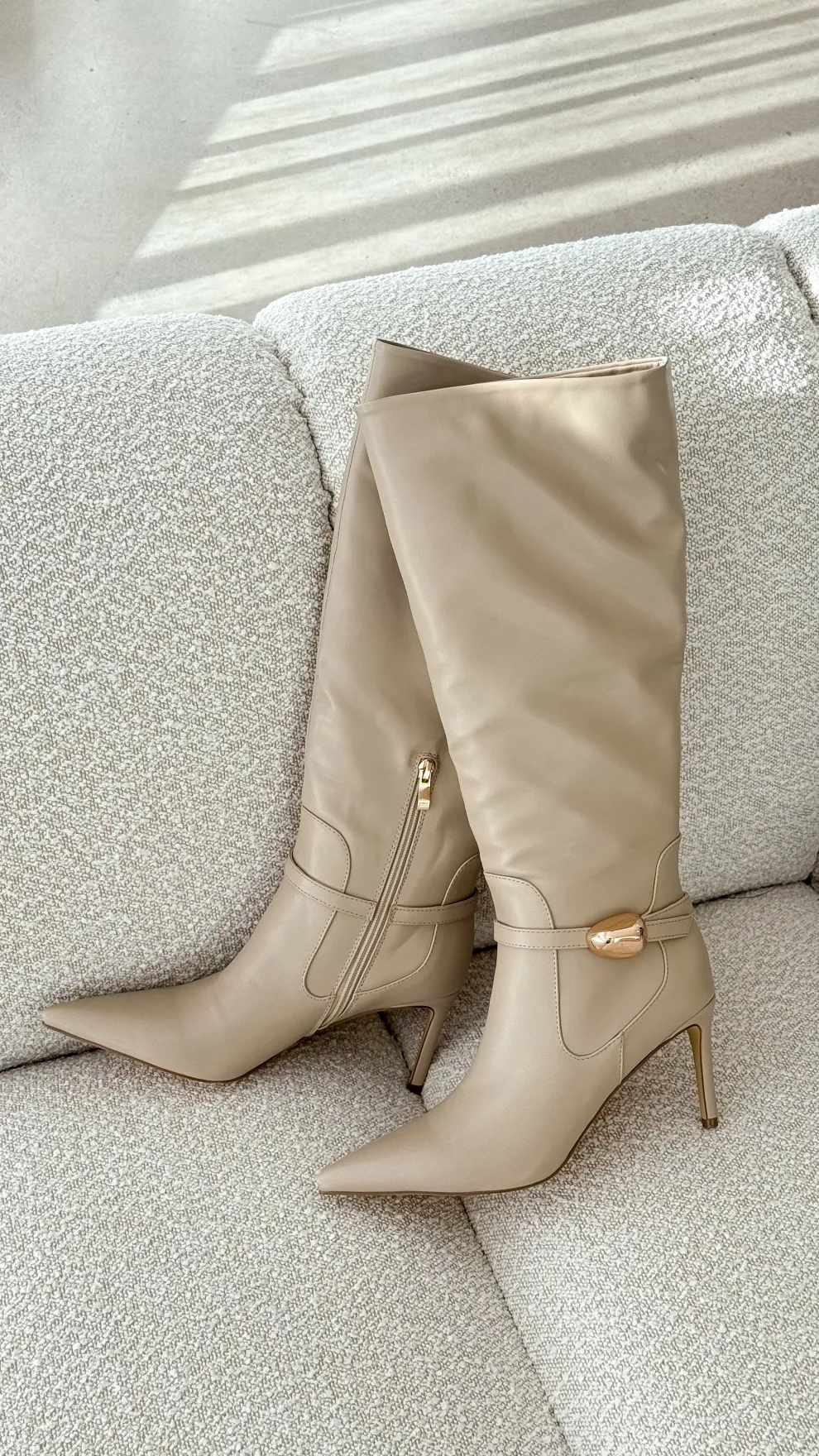Druella Heeled Boot - Stone