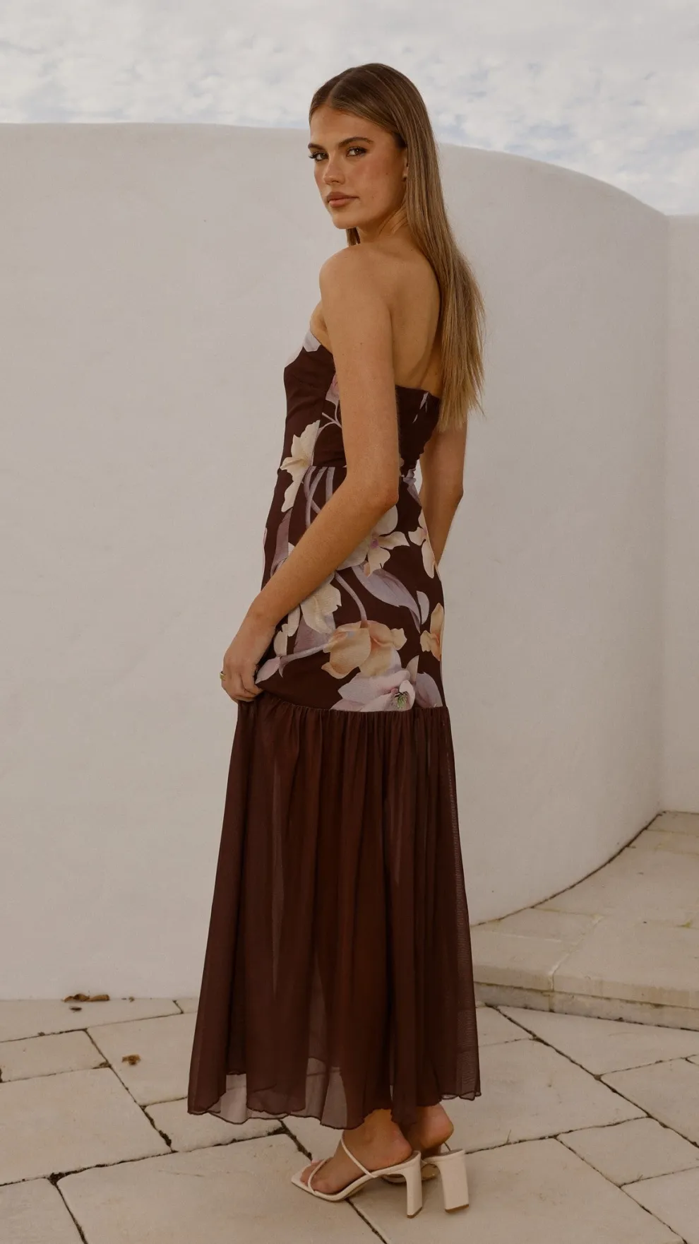 Elle Maxi Dress - Brown Floral