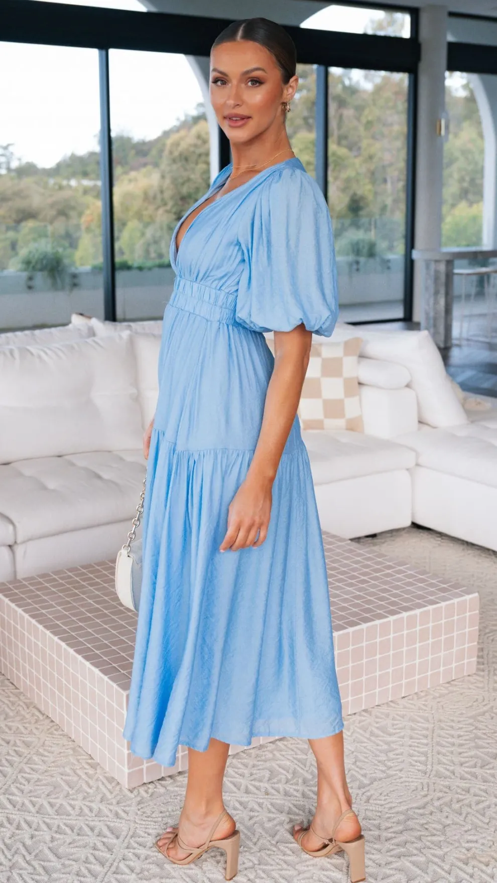 Erin Midi Dress - Blue