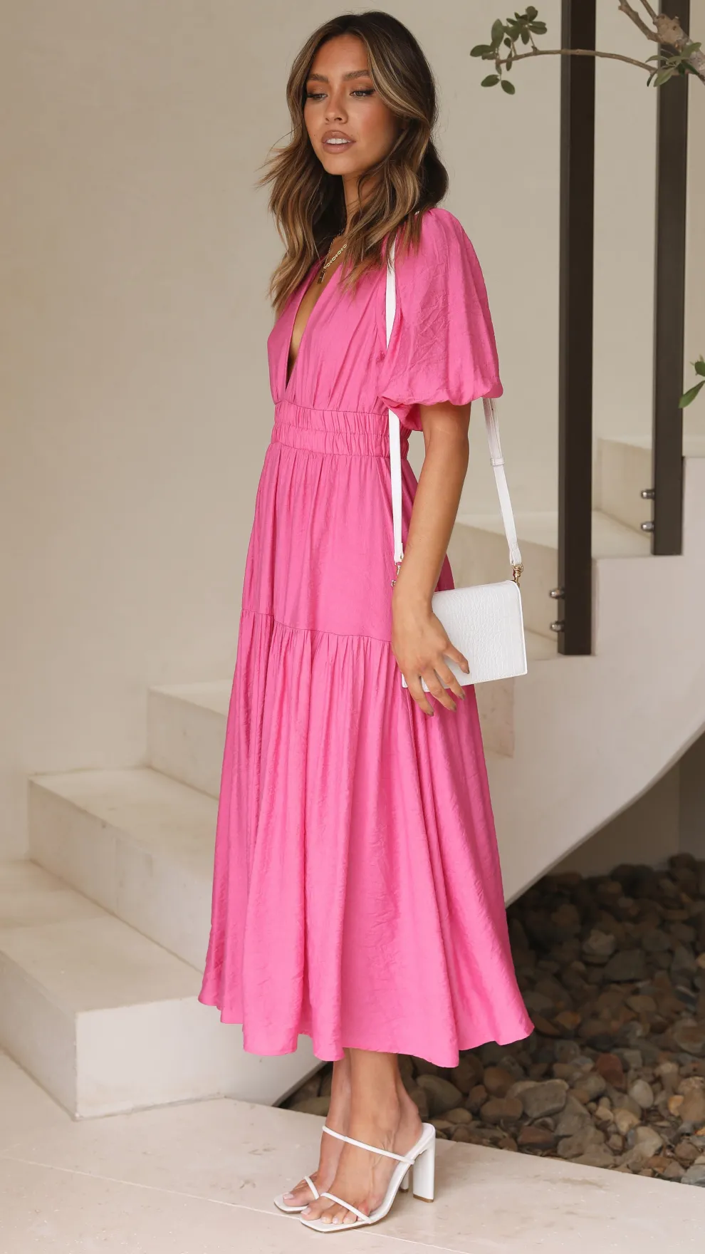 Erin Midi Dress - Pink