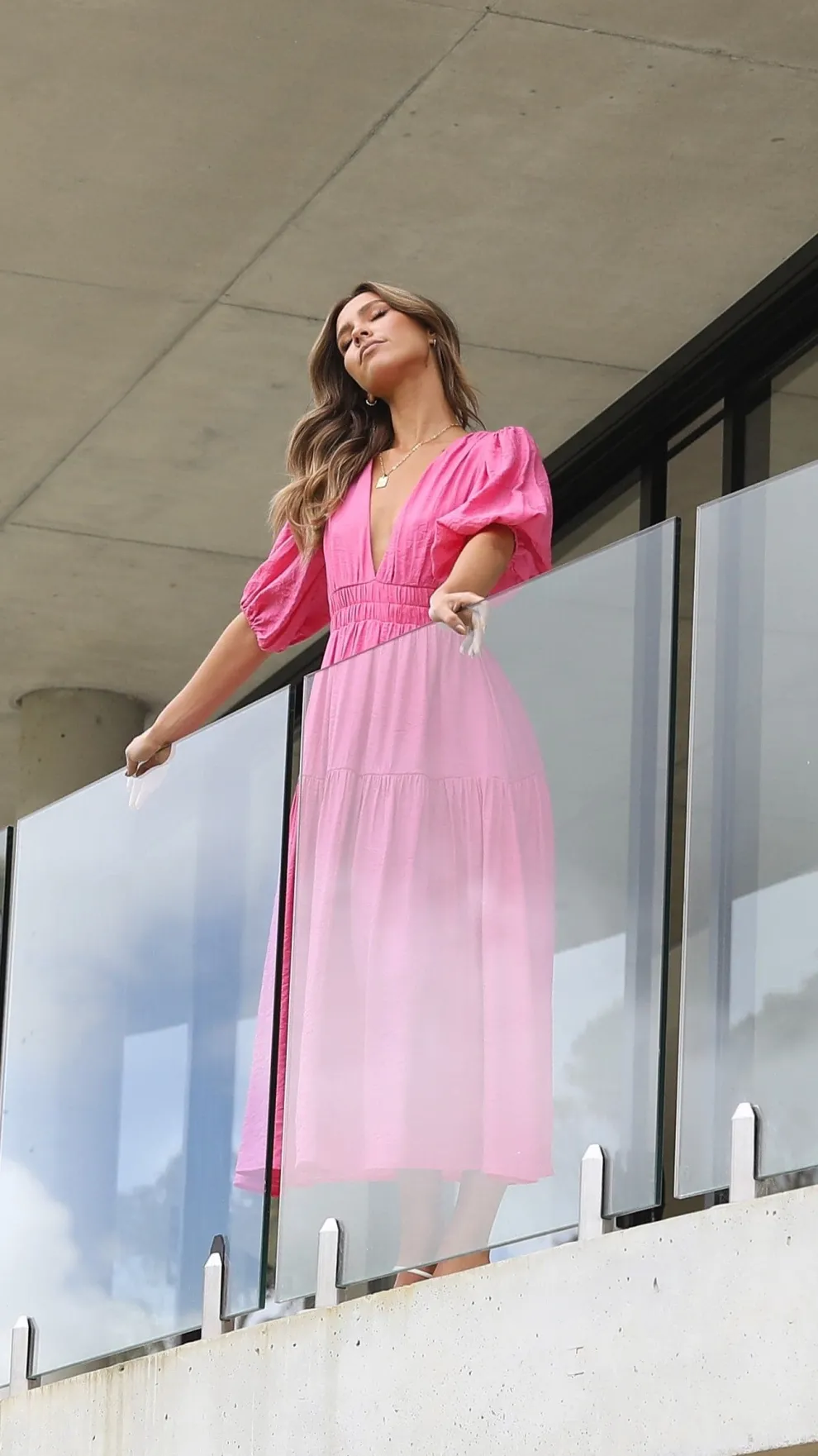 Erin Midi Dress - Pink