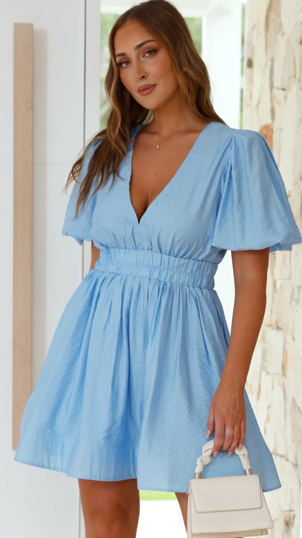 Erin Mini Dress - Blue