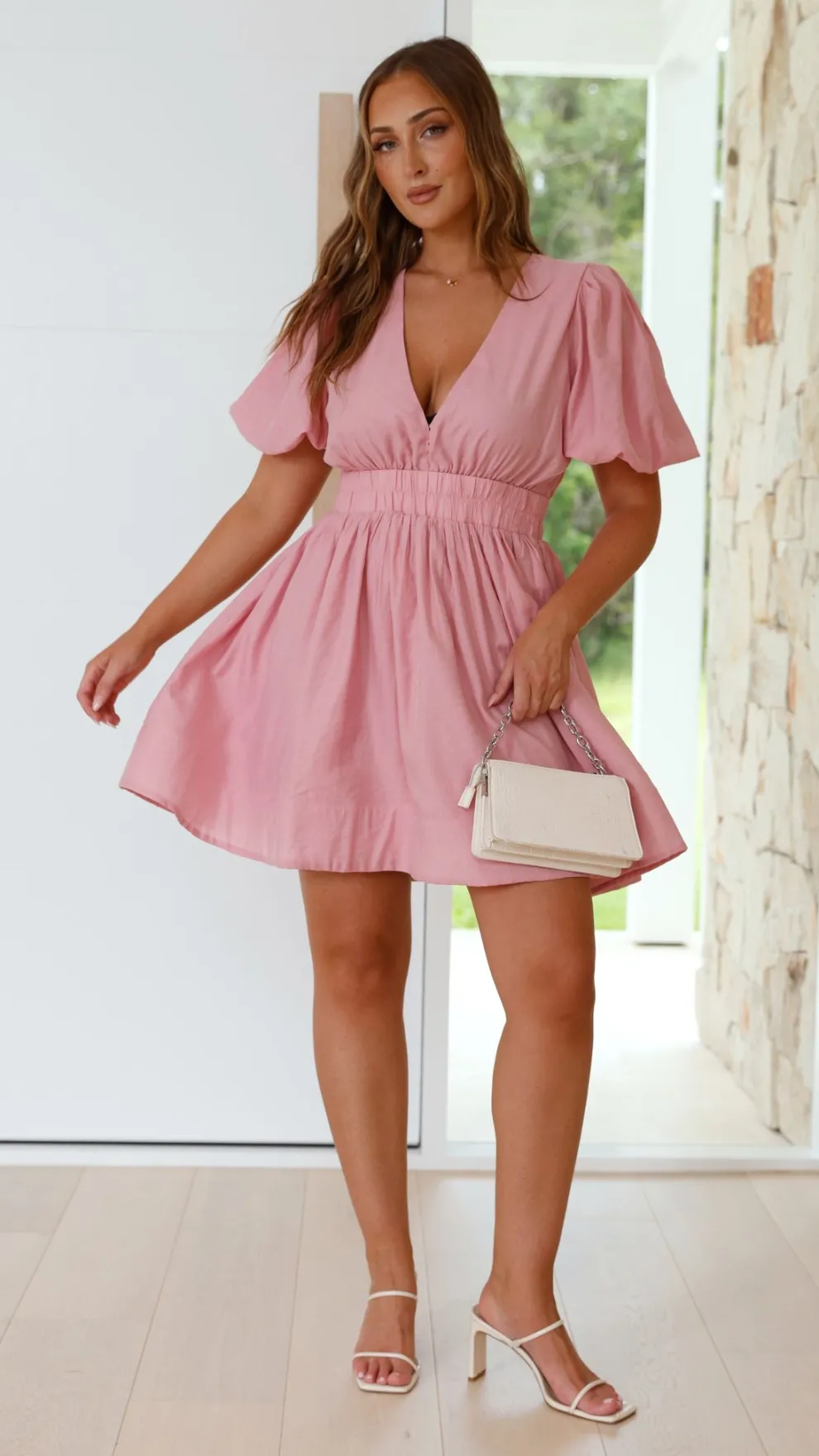 Erin Mini Dress - Soft Pink