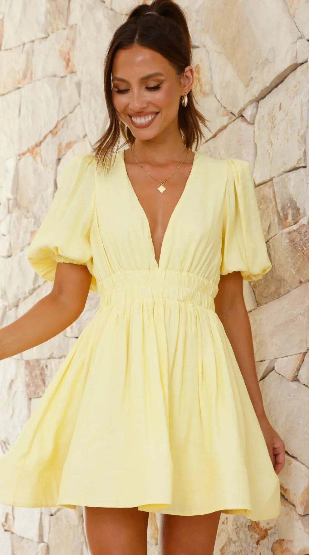 Erin Mini Dress - Yellow